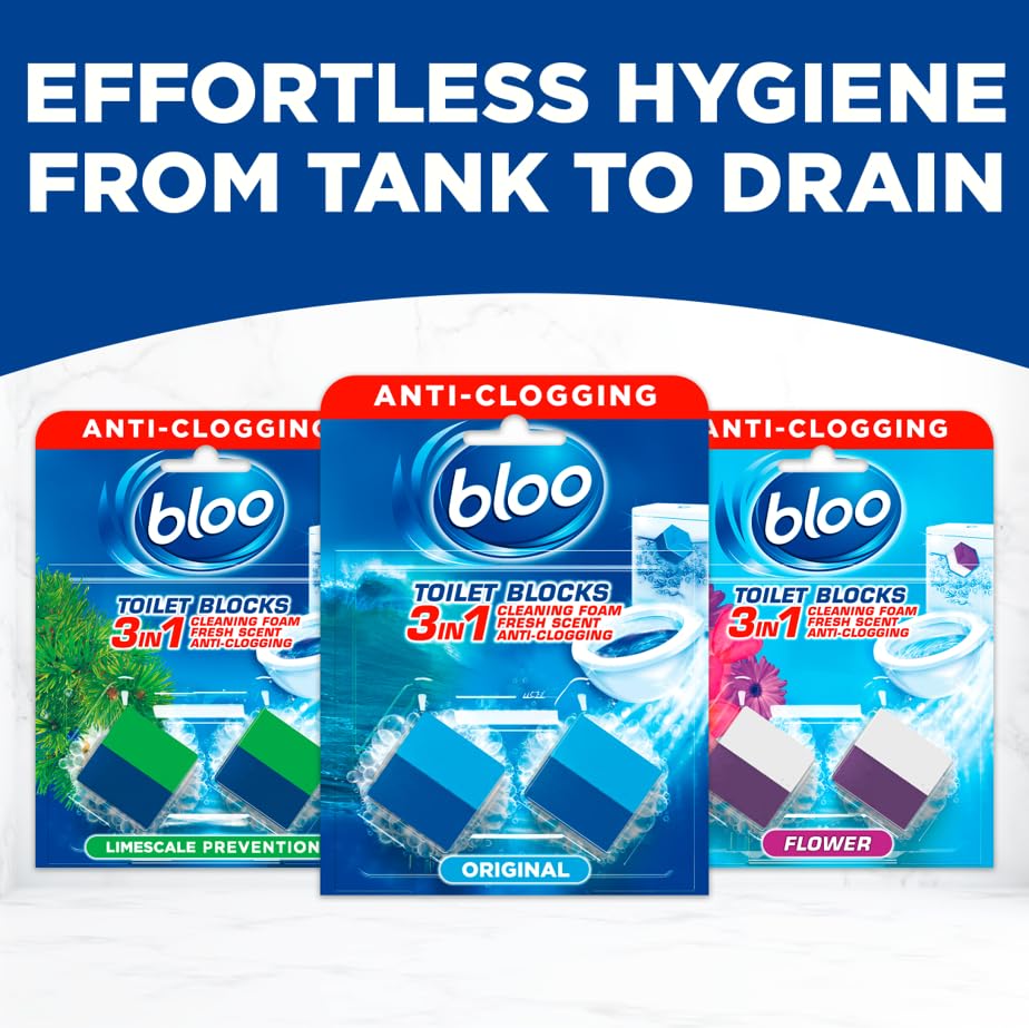 Bloo Toilet Blocks - Pack of 14 | Prevents Limescale | Original Scent | 700g 6