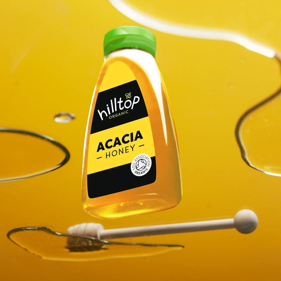 Hilltop Honey - Organic Acacia Honey - Squeezy Bottle - 340g
