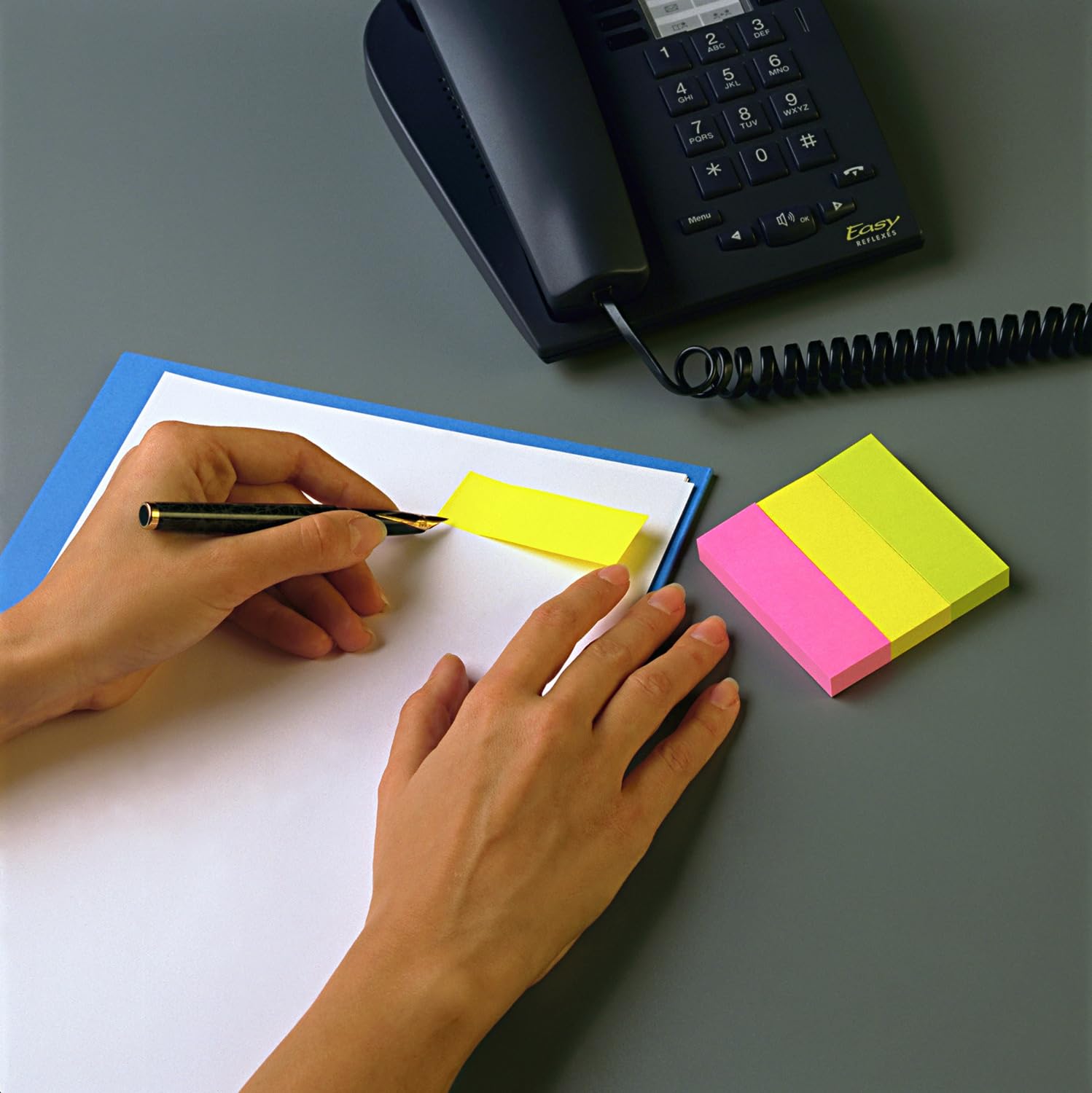 Post-it 670-5 Note Page Markers - 15mm x 50mm | Orange/Green/Yellow/Pink/Neon Pink | 100 Sheets 2