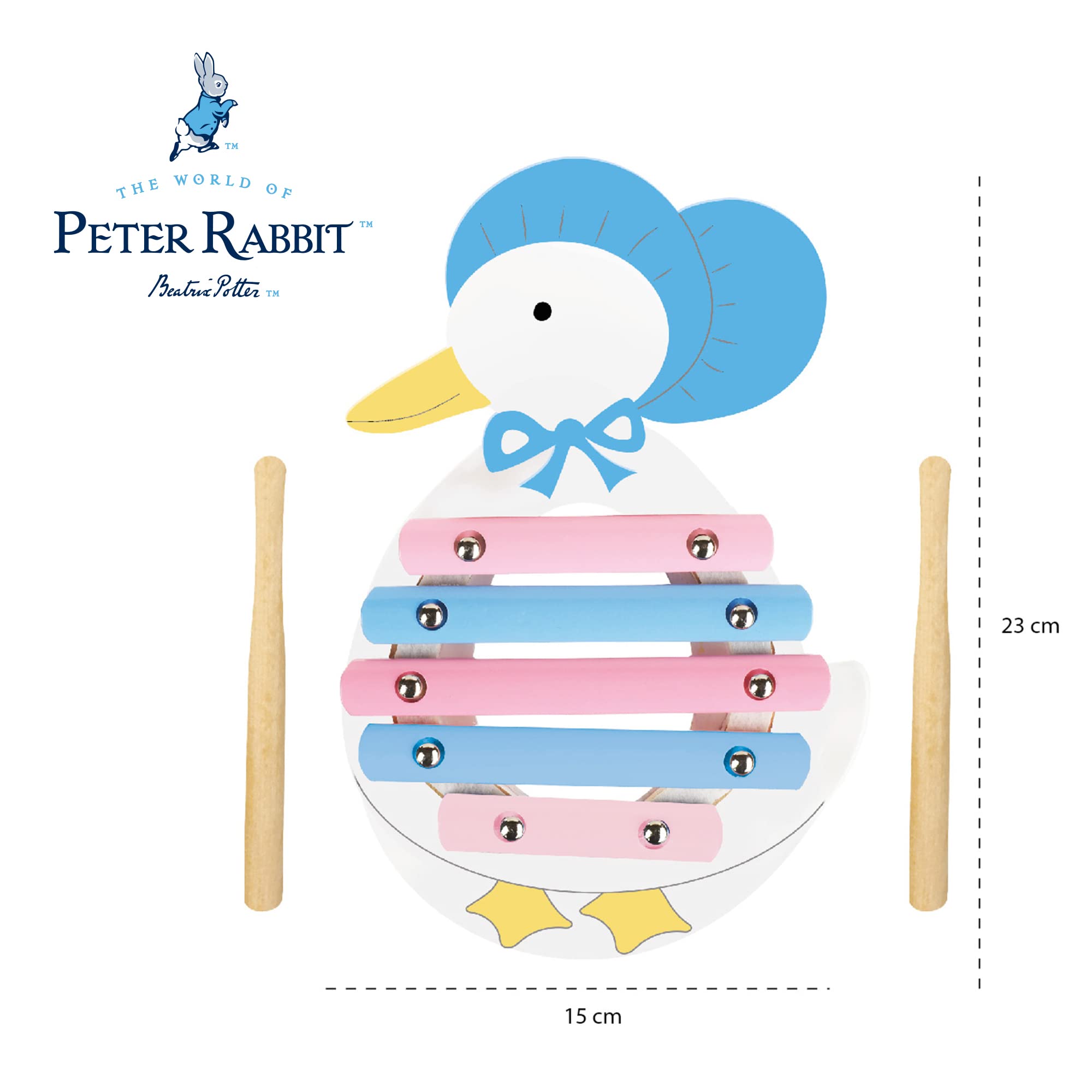 Jemima Puddleduck Wooden Xylophone - Musical Toy for Toddlers 3+ Years