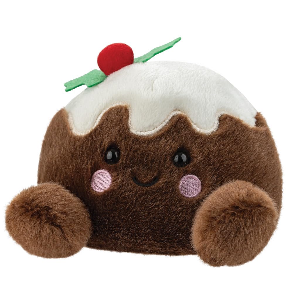 Palm Pals Carol Christmas Pudding Soft Toy - 13cm Plush, Brown & White 2
