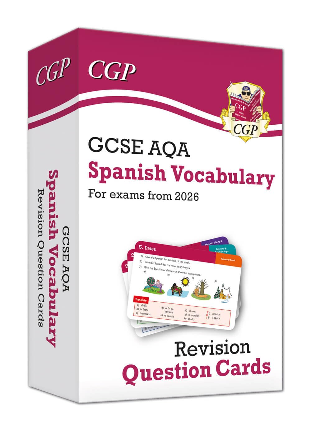 CGP New GCSE AQA Spanish: Vocabulary Revision Question Cards for Exams from 2026