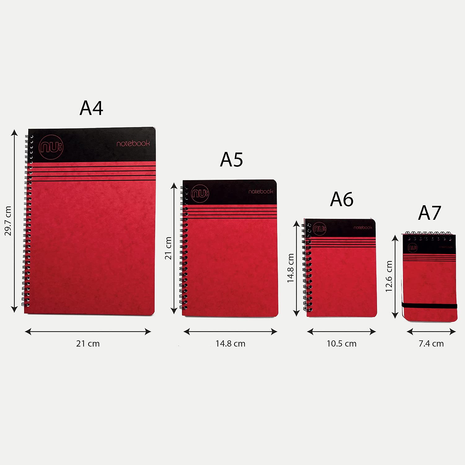 nu: Craze Cloud Range A7 Red Wirebound Notebook - 80gsm FSC Paper | Perforated Sheets 5