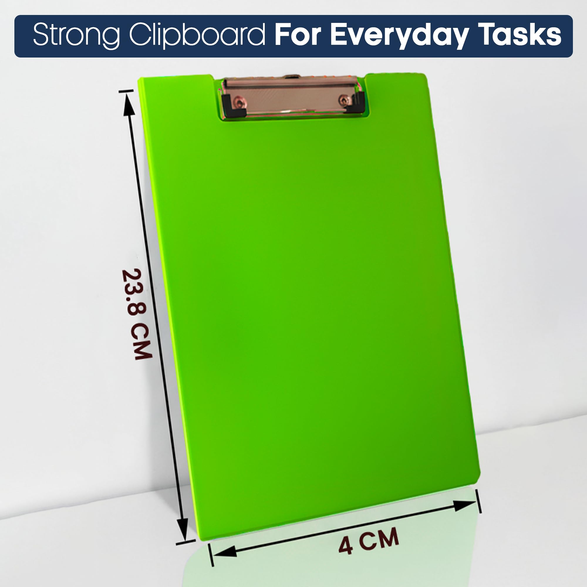 SECO A4+ PVC Coated Folding Clipboard with Heavy Duty Clip - Pack of 4 Assorted Colors