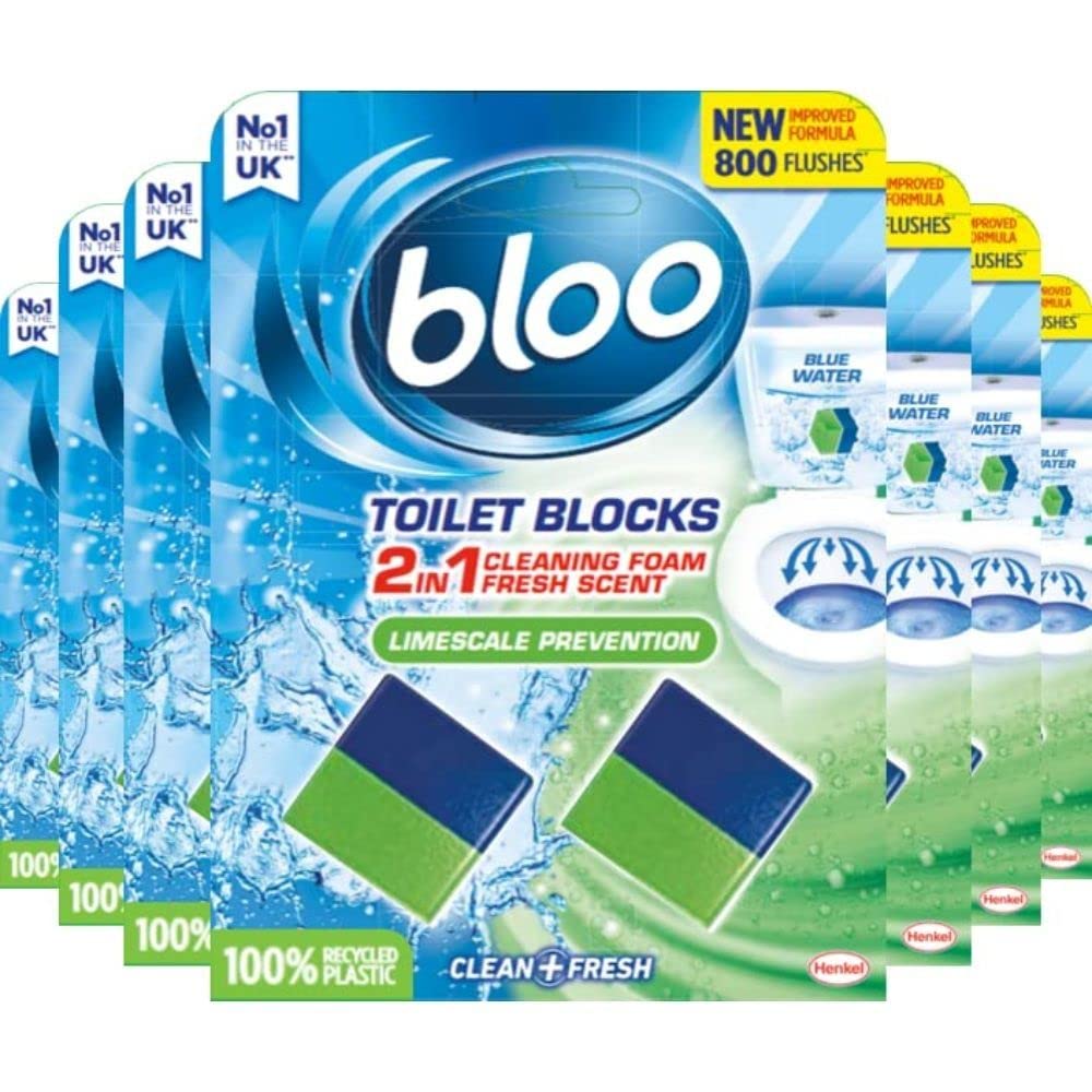 Bloo Toilet Cistern Blocks - Limescale Prevention & Freshness | Pack of 14 1