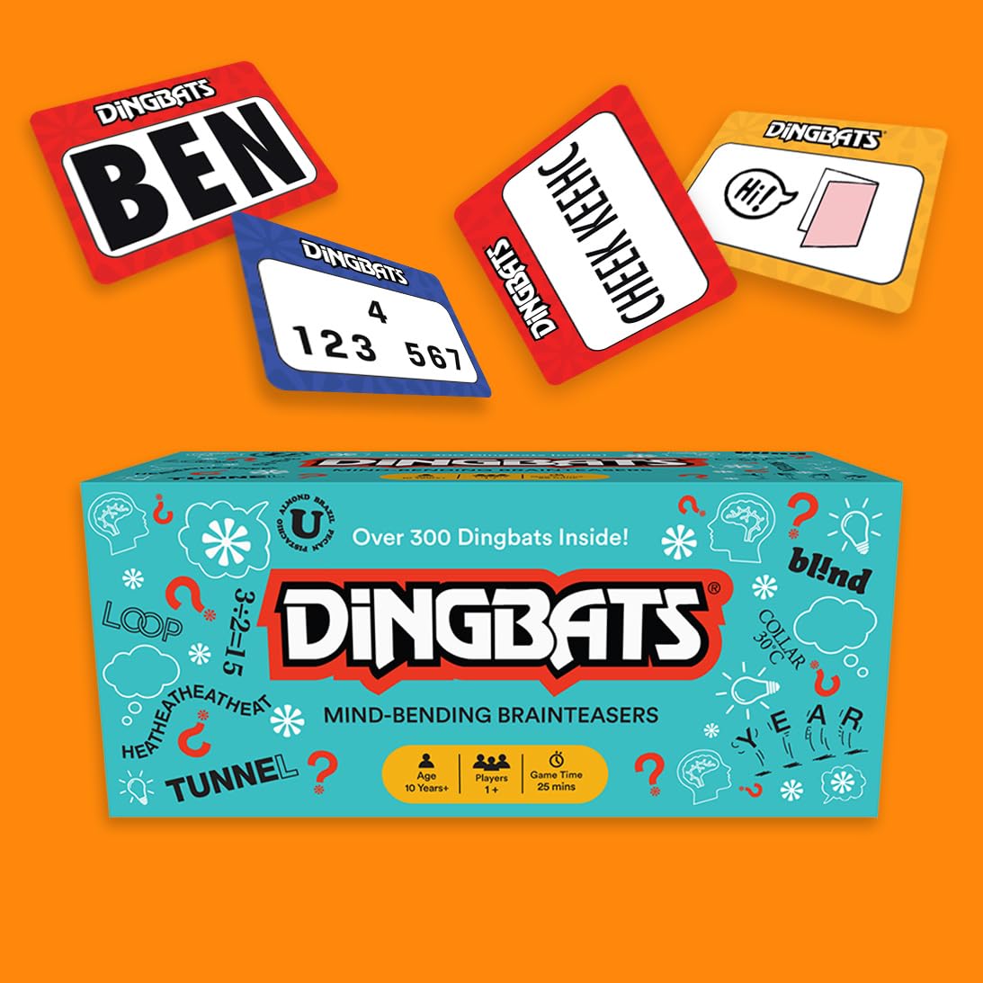 Gibsons Dingbats Word Game - 308 Puzzles | Ages 10+ | 1+ Players | 25 Min Duration 8