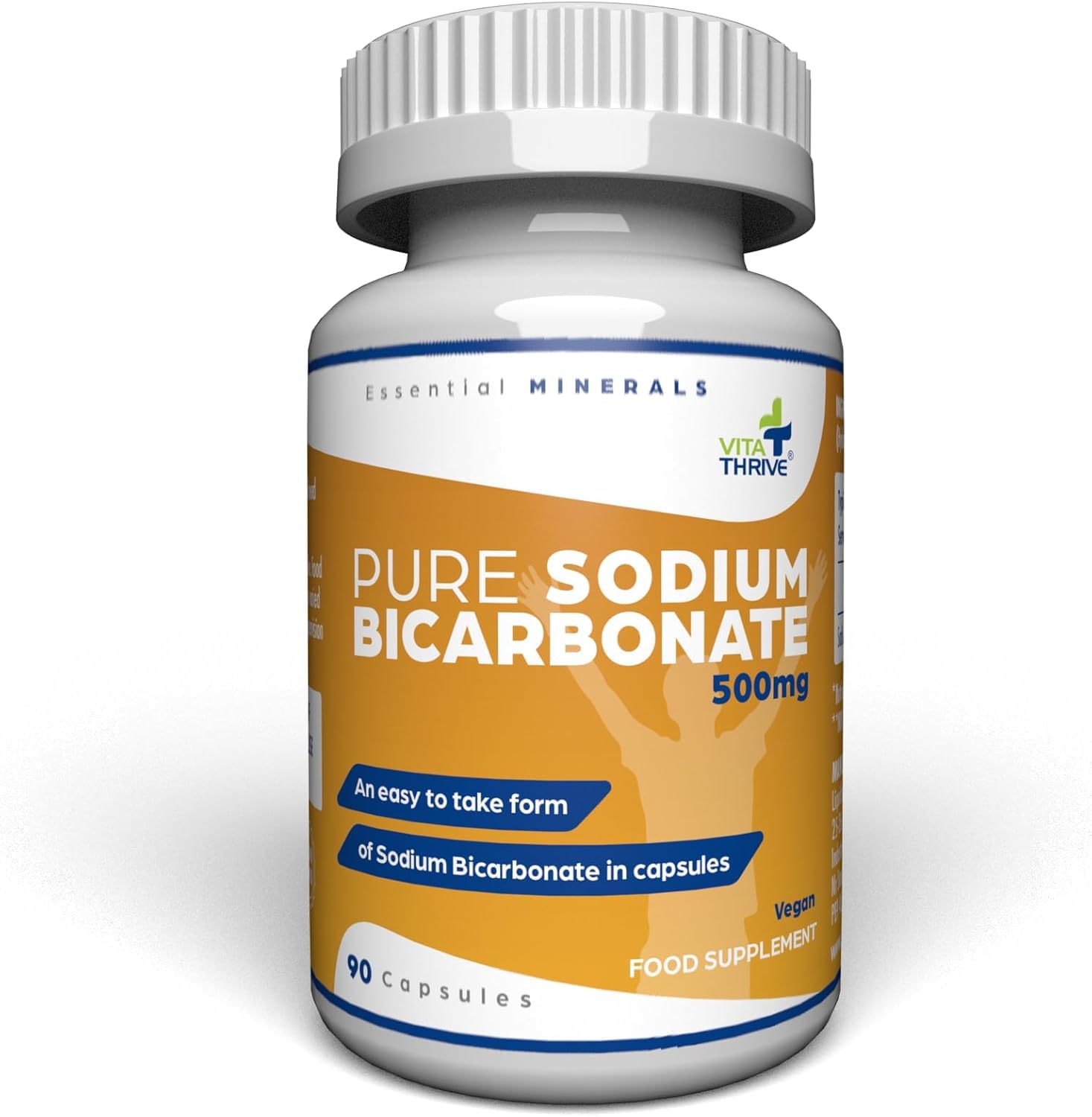 Vita Thrive Sodium Bicarbonate 500mg Capsules - Digestive Health Support | 90 Count | Vegan 1