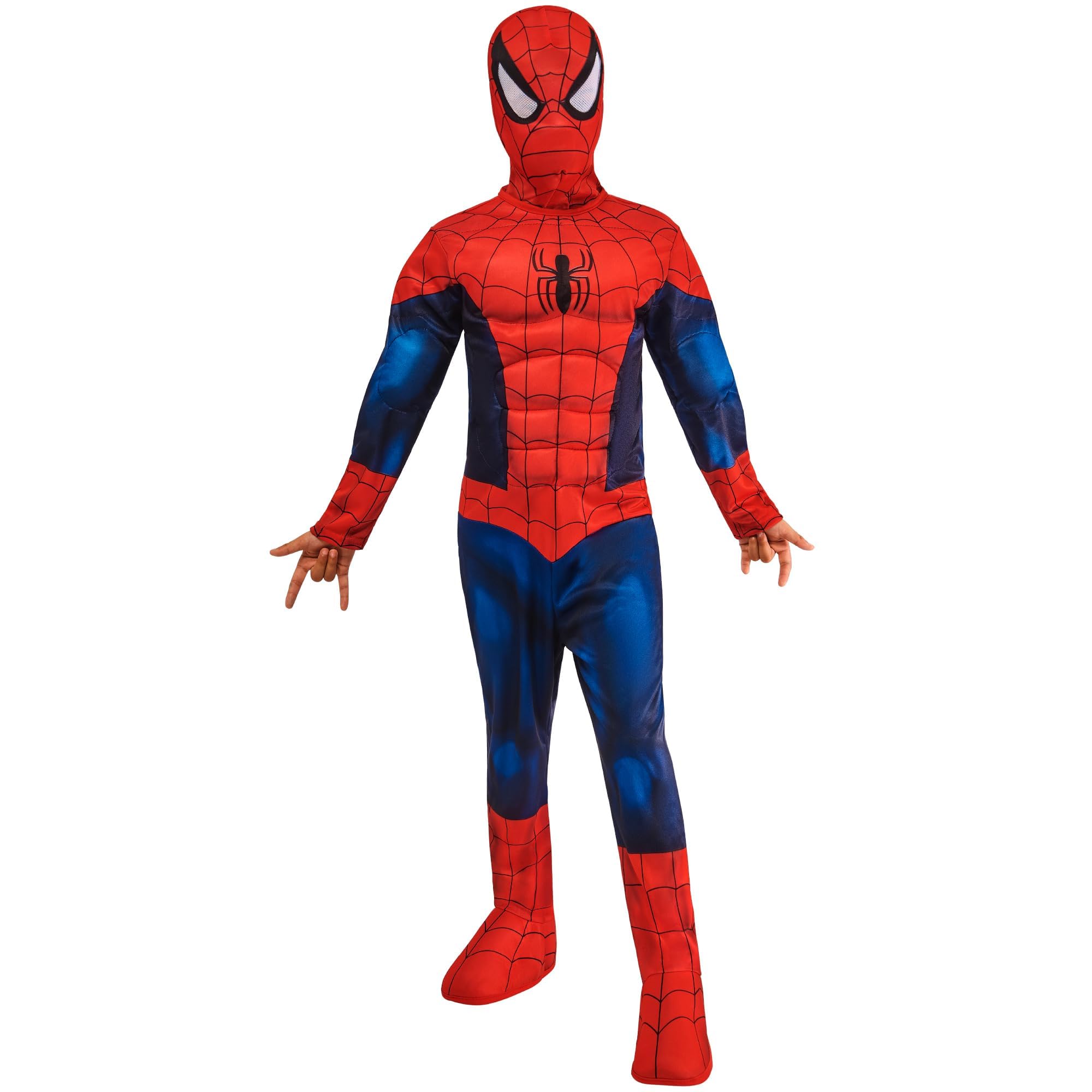 Rubies Official Marvel Spider-Man Deluxe Padded Muscles Child Costume | Size 5-6 Years | Polyester 1