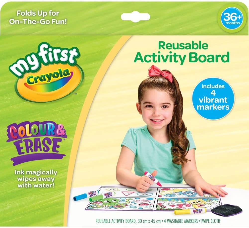 CRAYOLA MyFirst Colour & Erase Reusable Activity Board - Washable Markers for Kids 36 Months+ 1