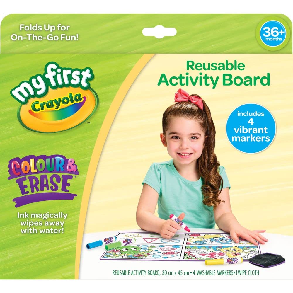 CRAYOLA MyFirst Colour & Erase Reusable Activity Board - Washable Markers for Kids 36 Months+ 2