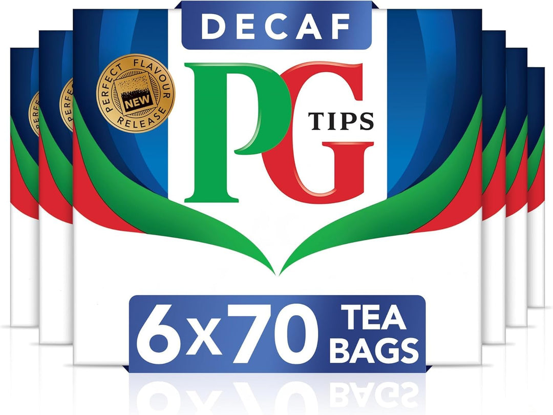 PG Tips Decaf Black Tea Bags Bulk - 70 Biodegradable Plant-Based Tea Bags