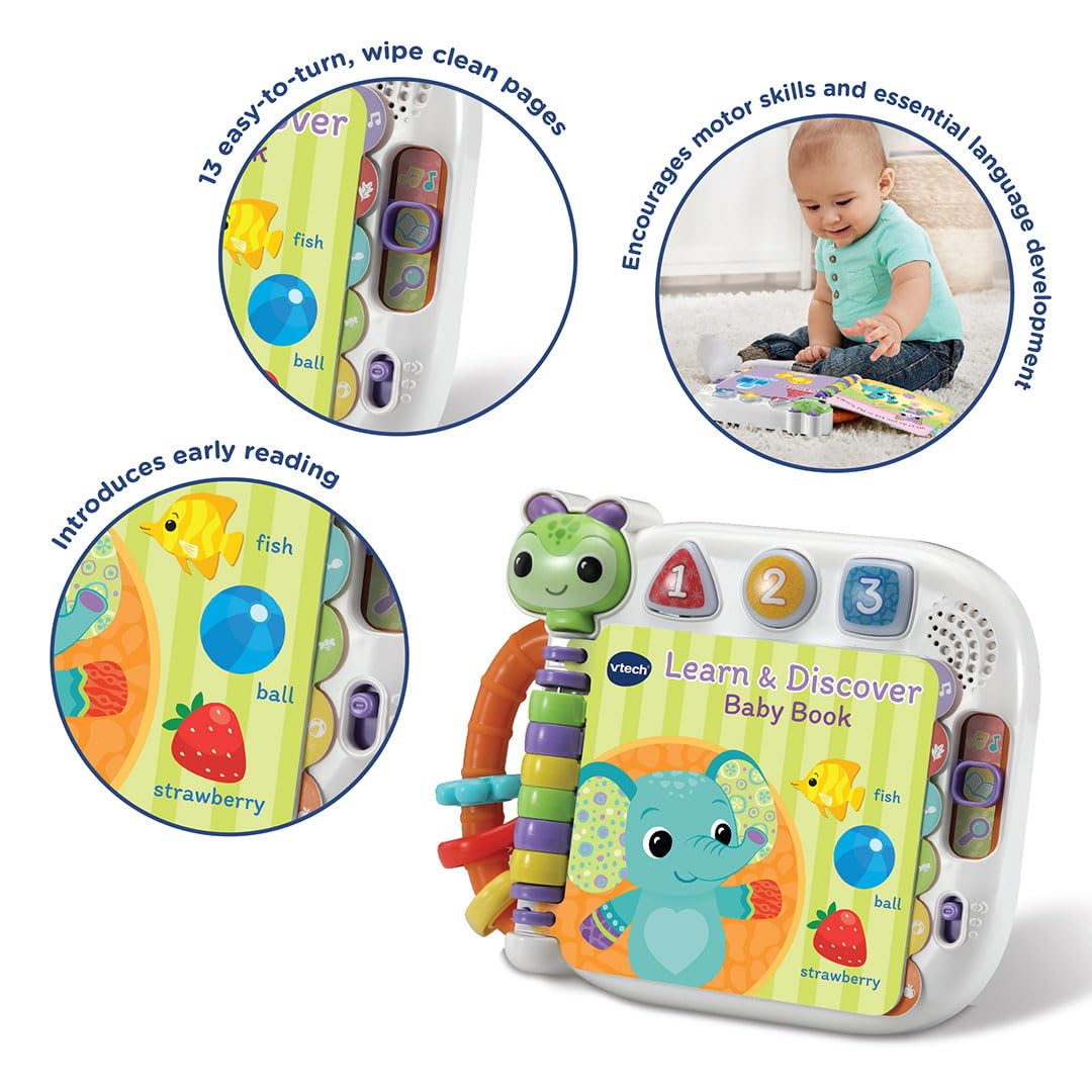 VTech Baby Learn and Discover Interactive Book | Ages 6-36 Months | 3 Modes