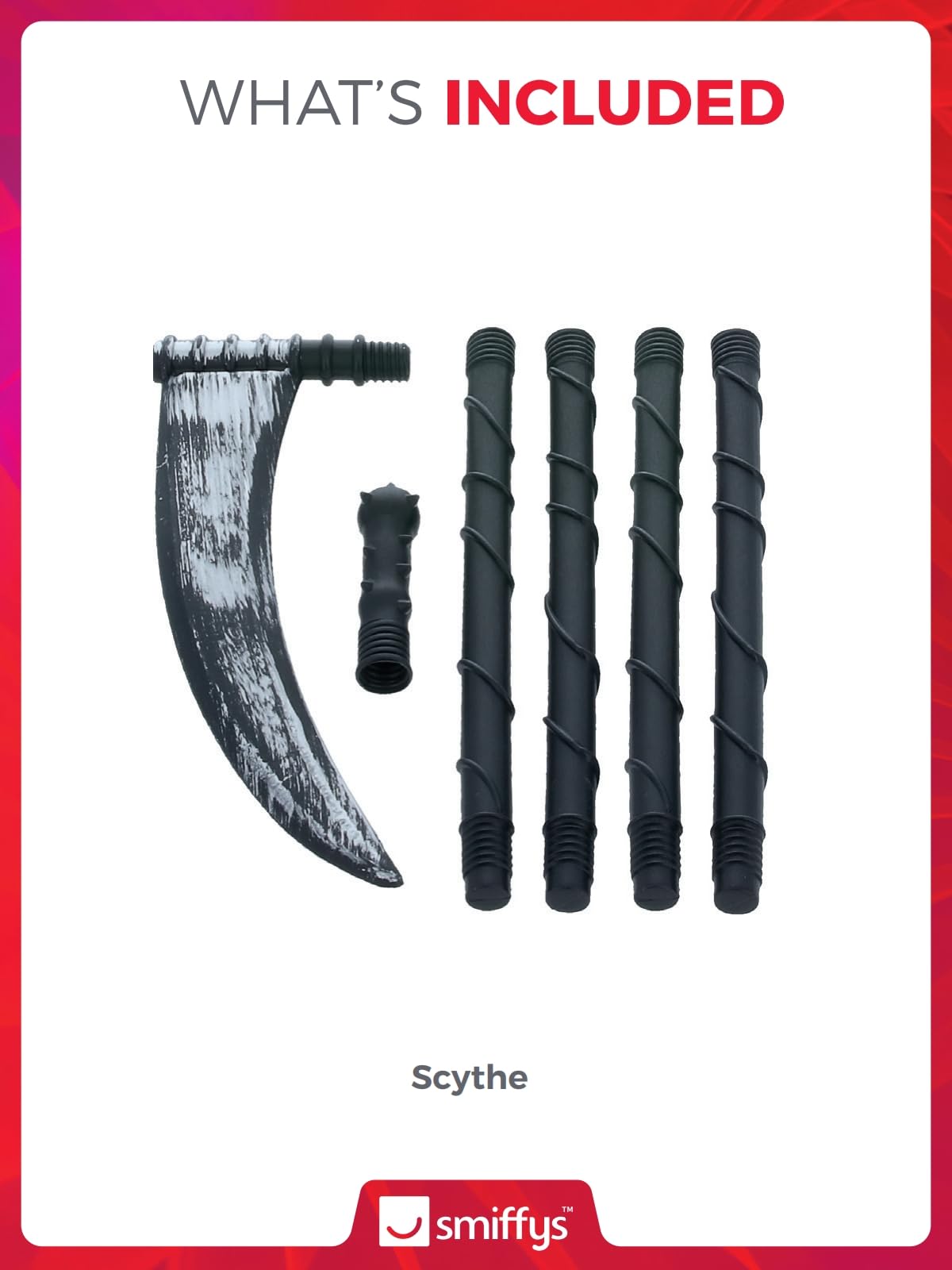 Smiffys Sensenmann, ausziehbare Sense, Schwarz, 138 cm, Halloween-Kostüm-Zubehör 4