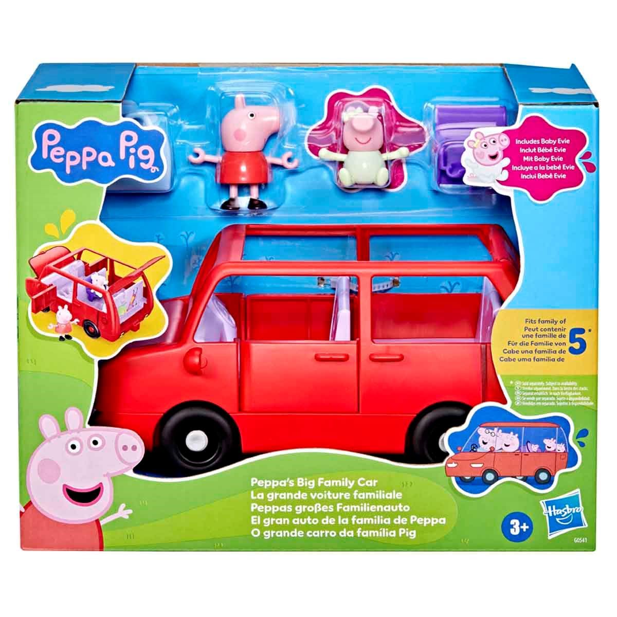 Peppa Pig Big Family Car Playset - Red Vehicle with Peppa & Baby Evie Figures 1