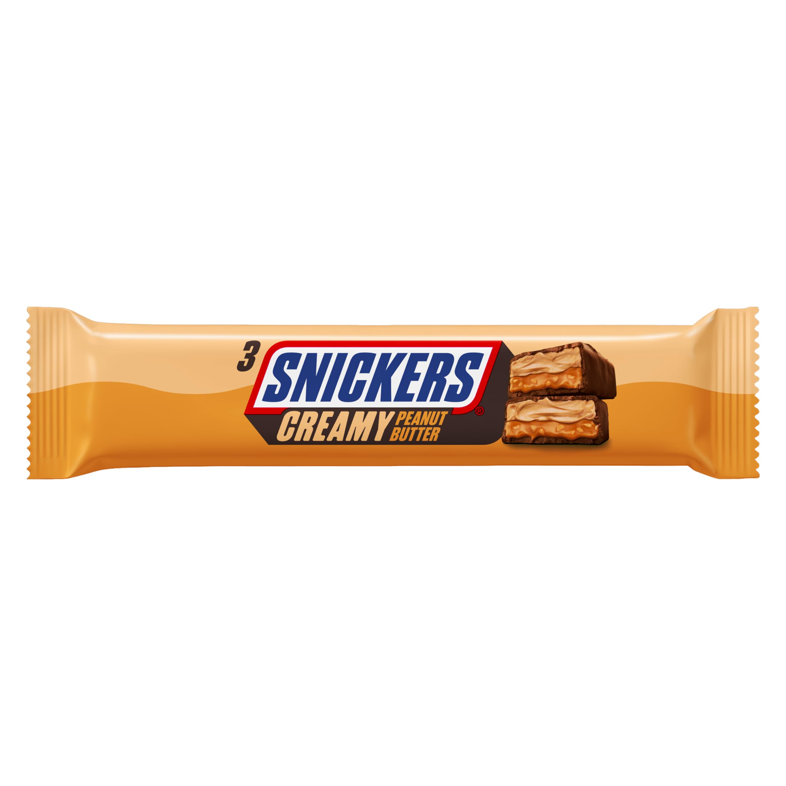 Snickers Creamy Peanut Butter Chocolate Trio Bar - Creamy Peanut Butter Filling | 54.75 g (Pack of 1)