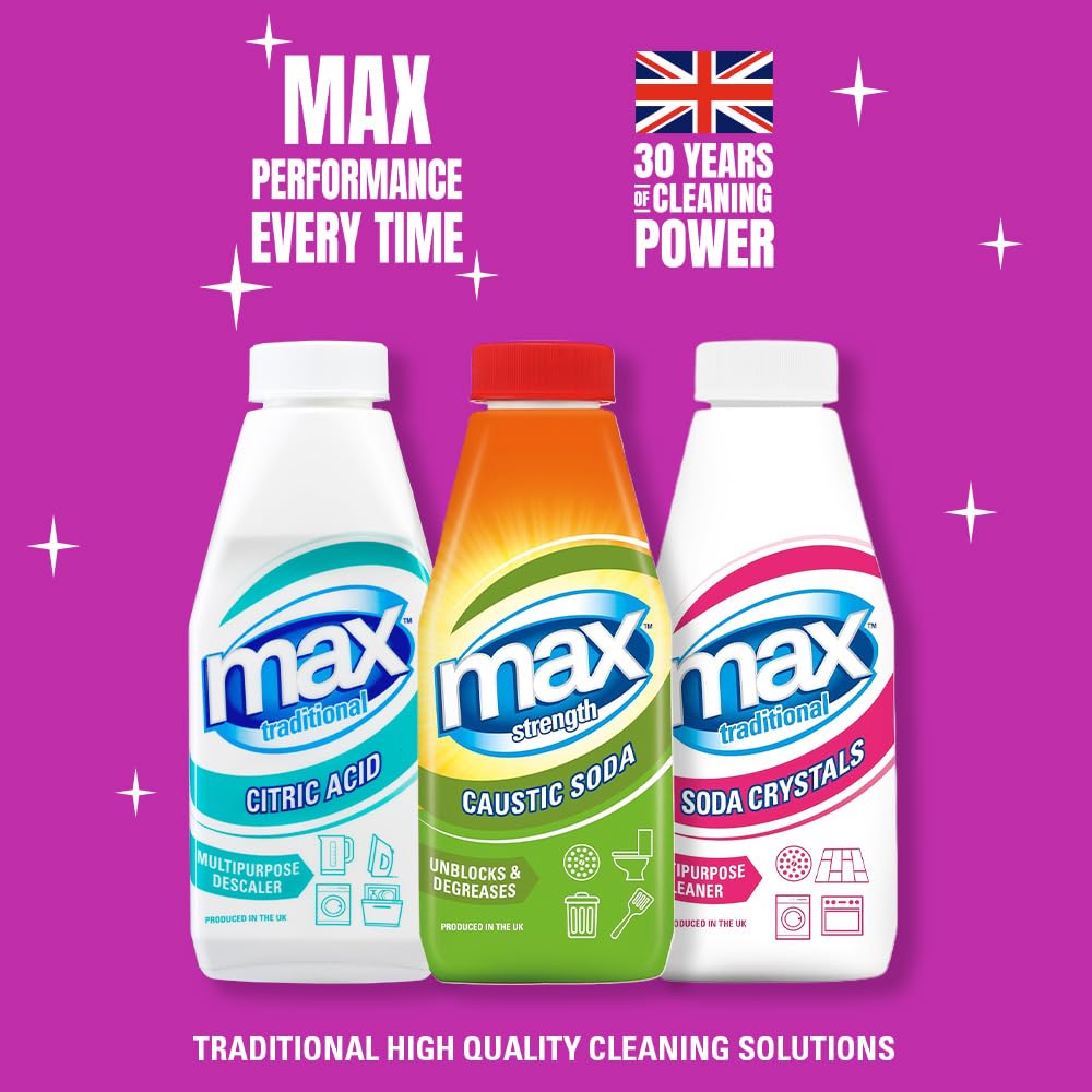 Max Traditional Citric Acid Descaler - Pack of 2 x 450g | Natural Limescale Remover 3