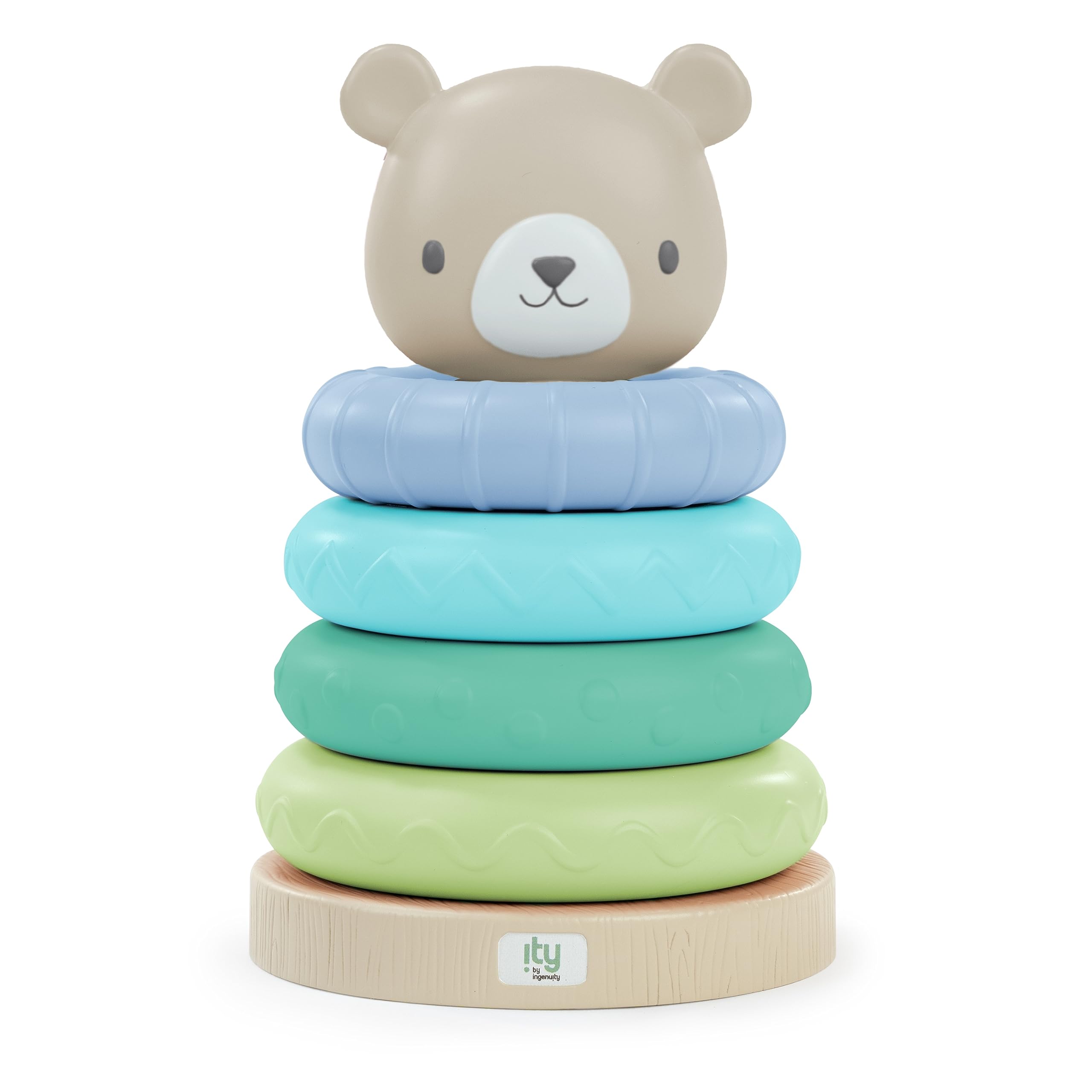 Ingenuity Cutie Stacks - Nate the Bear Stacking Toy for Ages 6 Months and Up 1