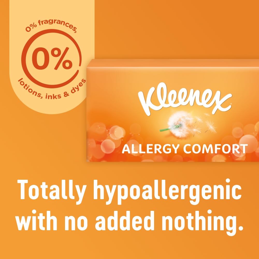 Kleenex Allergy Comfort Facial Tissues - Unscented, Ultra Soft | 56 Count Box (Pack of 2) 3