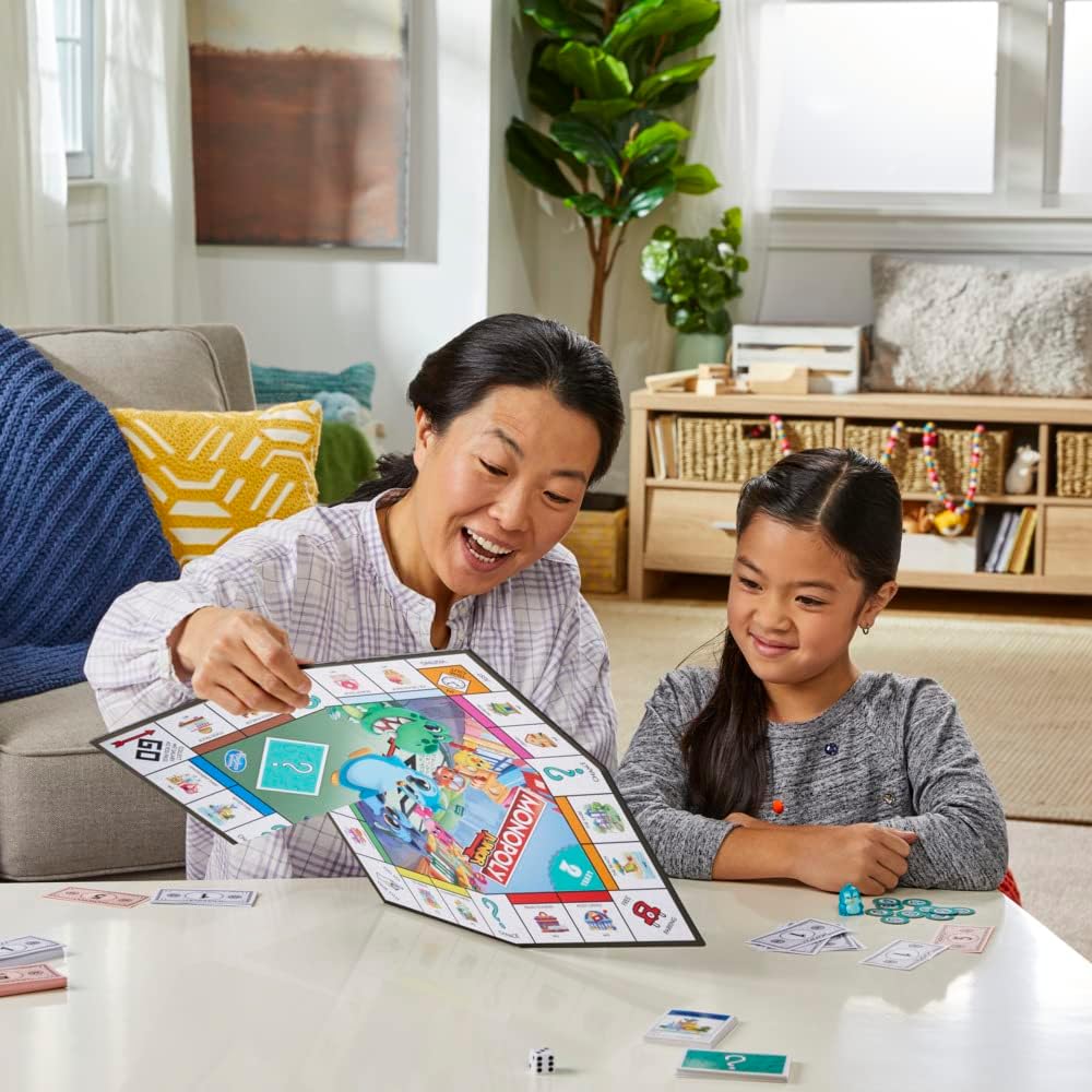Monopoly Junior Board Game, 2-Sided Gameboard, 2 Games in 1