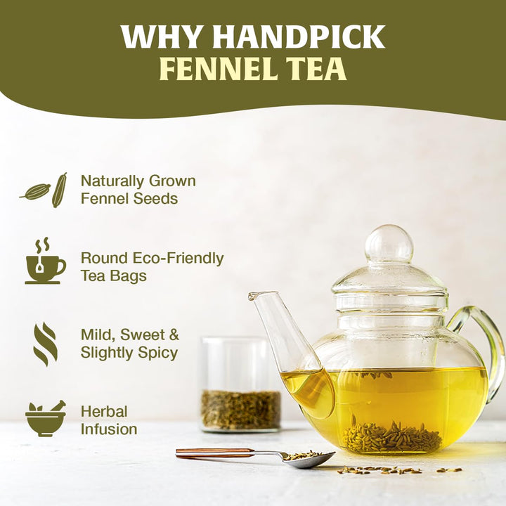 HANDPICK Fennel Tea (100 Eco Conscious Tea Bags) - Caffeine & Gluten Free