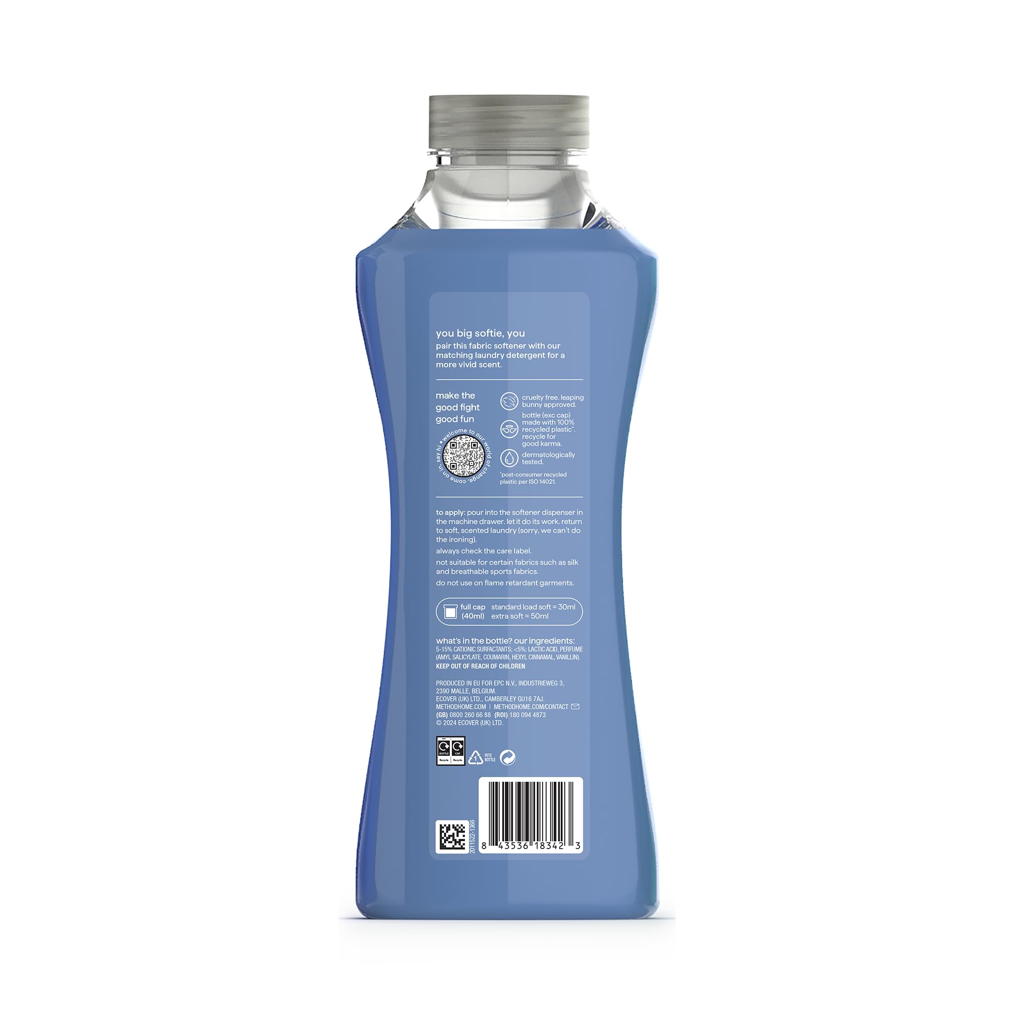 Method Liquid Fabric Softener - Softening with Raspberry Scent | 990 ml