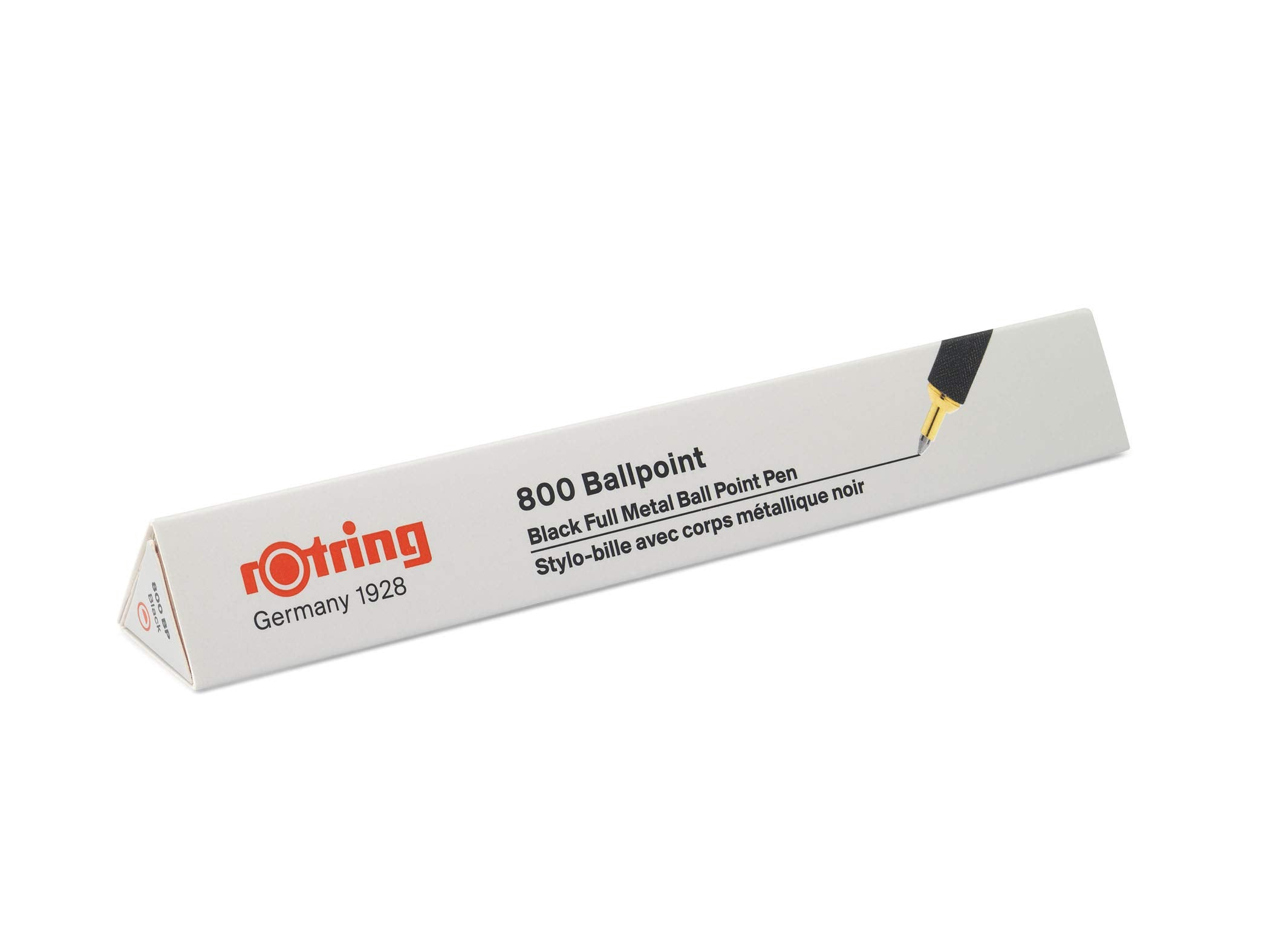 rOtring 800 Retractable Ballpoint Pen - Full Metal Body | Medium Point | Black Ink | Black Barrel 9