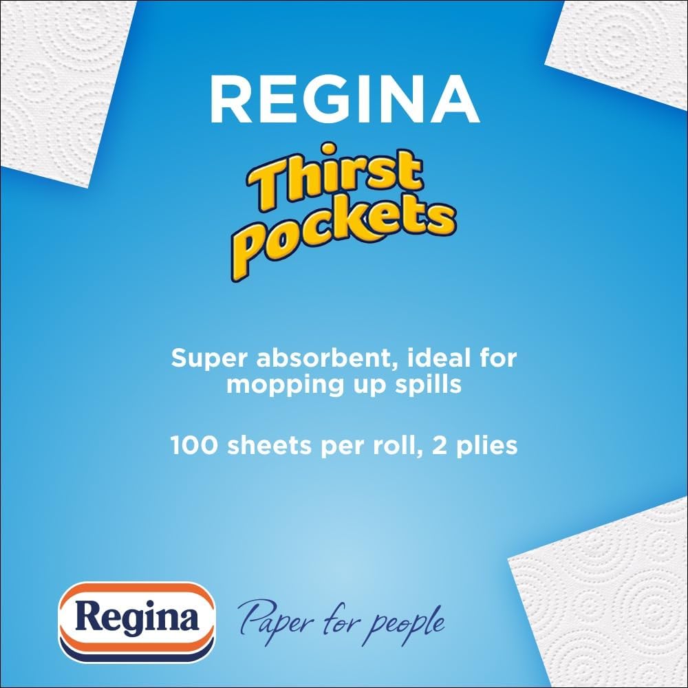 Regina - Thirst Pockets Kitchen Roll, 6 Rolls 4