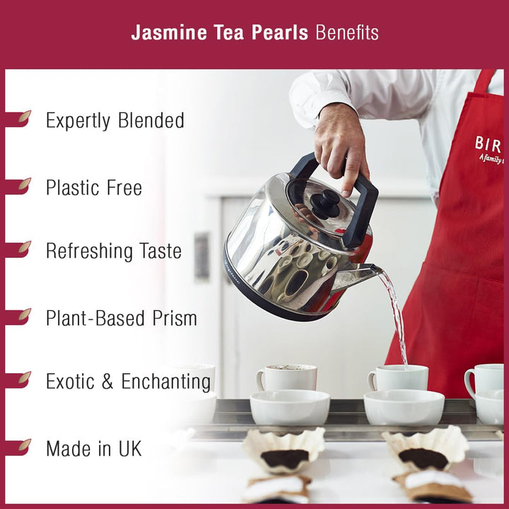 Birchall Jasmine Tea Pearls Gift Set - Green Tea with Jasmine Flowers, 60g
