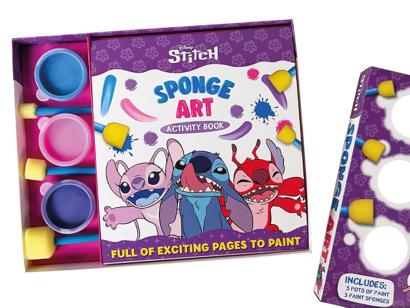Autumn Publishing Disney Stitch Sponge Art Book & Paint Set | Ages 3+ | Multicoloured