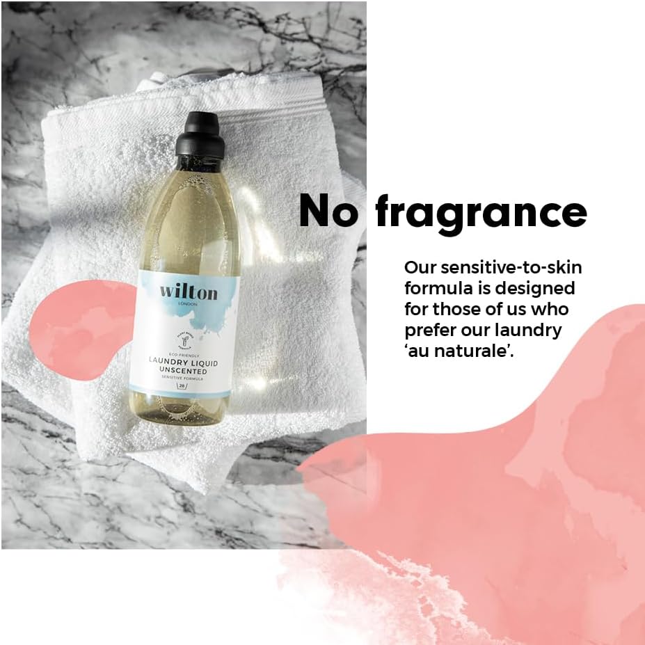 Wilton London Eco-Friendly Unscented Laundry Liquid (1.5L) - Non-Bio Detergent for Sensitive Skin & Delicates 3