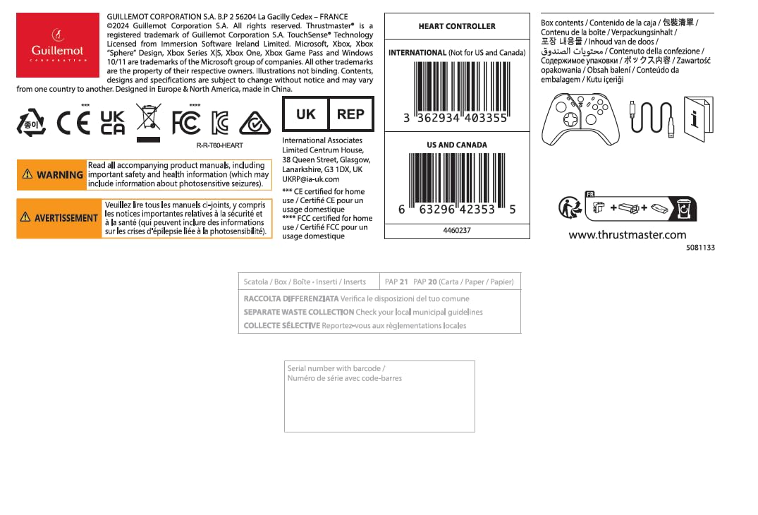 Thrustmaster HEART CONTROLLER - Xbox Hall Effect Gamepad with H.E.A.R.T. Technology