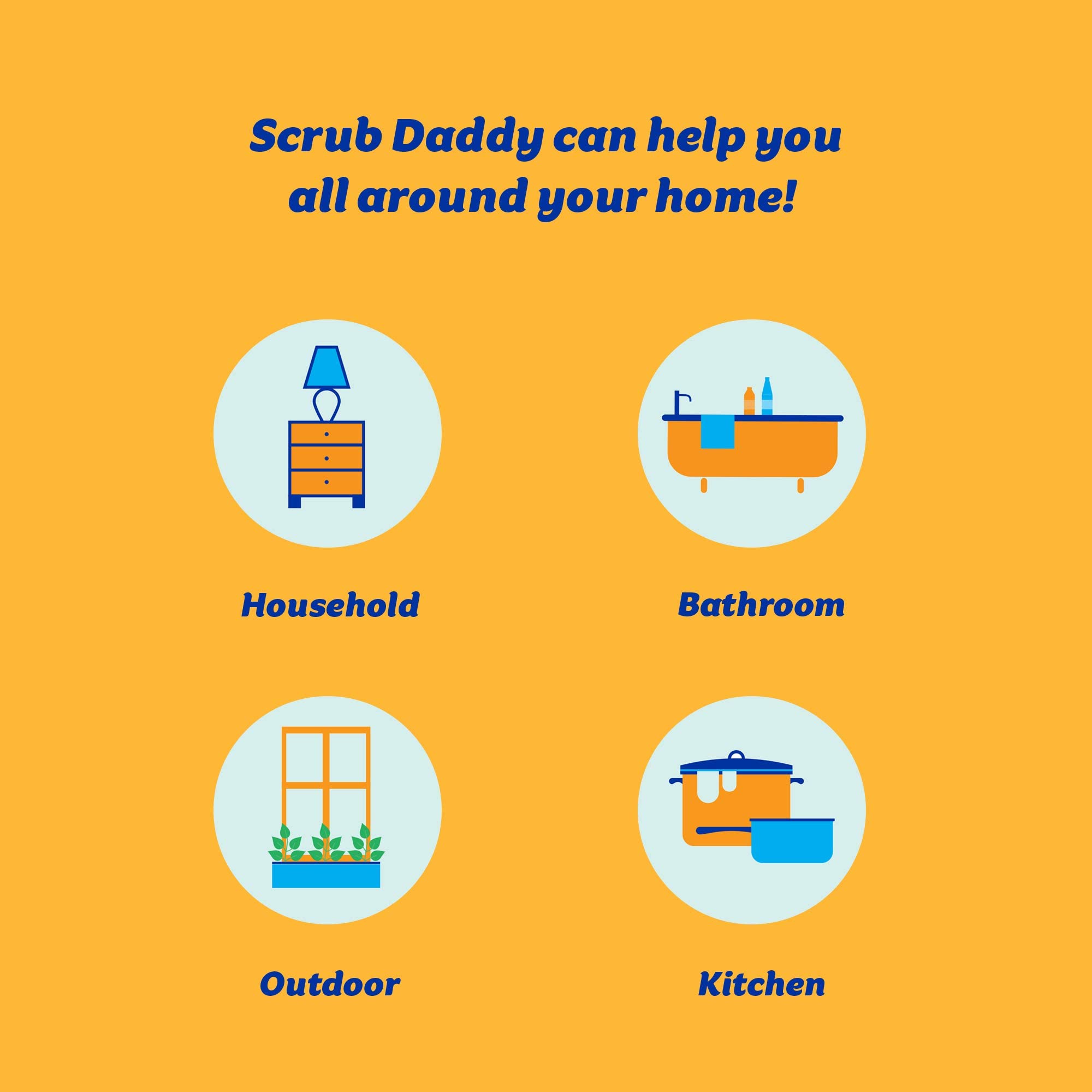 Scrub Daddy Original Dish Sponge - Non-Scratch, Odor-Resistant | 2 Pack | Yellow 9