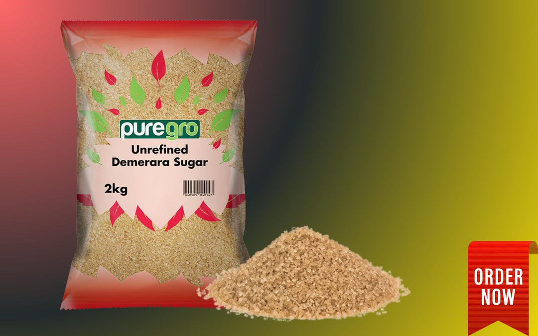 Puregro Demerara Sugar - Premium Golden Cane Sugar 2kg
