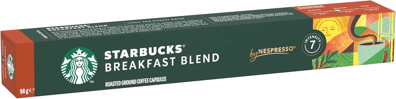 STARBUCKS - Breakfast Blend Medium Roast Coffee Capsules, 60 Capsules (6 x 10) for Nespresso Machines 4