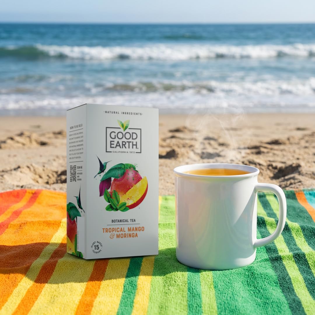 Good Earth Tea Co. Tropical Mango & Moringa Herbal Tea Bags - 15 Count, 42g 6