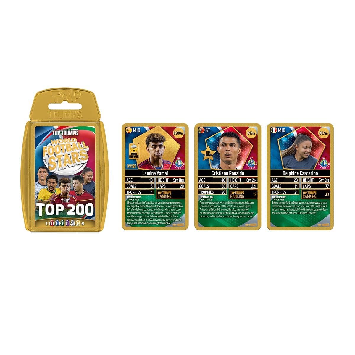 Top Trumps World Football Stars Top 200 Card Game - Chrome Gold Pack | Unisex Children 7