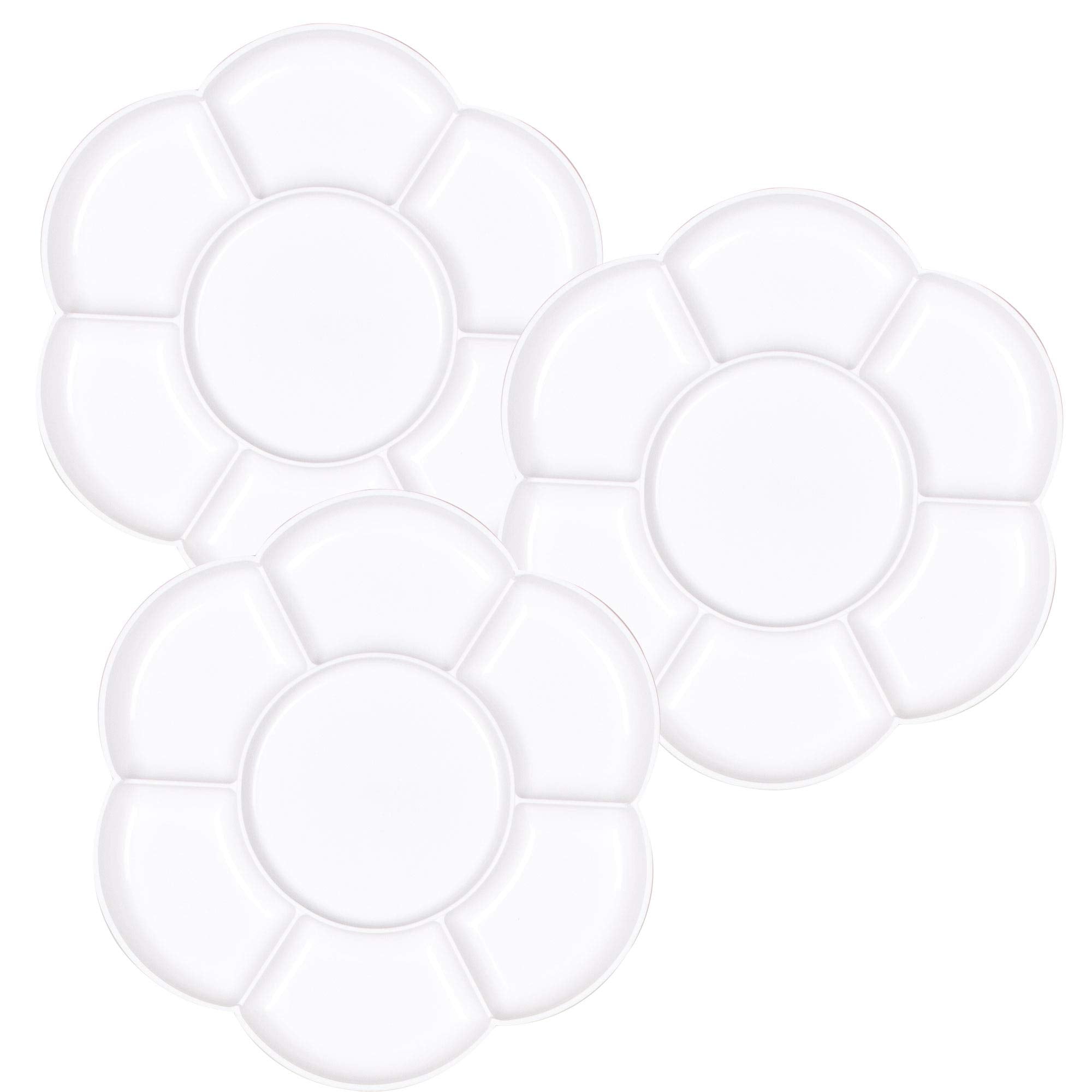 Baker Ross Flower Paint Palettes - Pack of 3 | 7 Wells per Palette | 17cm Diameter 5