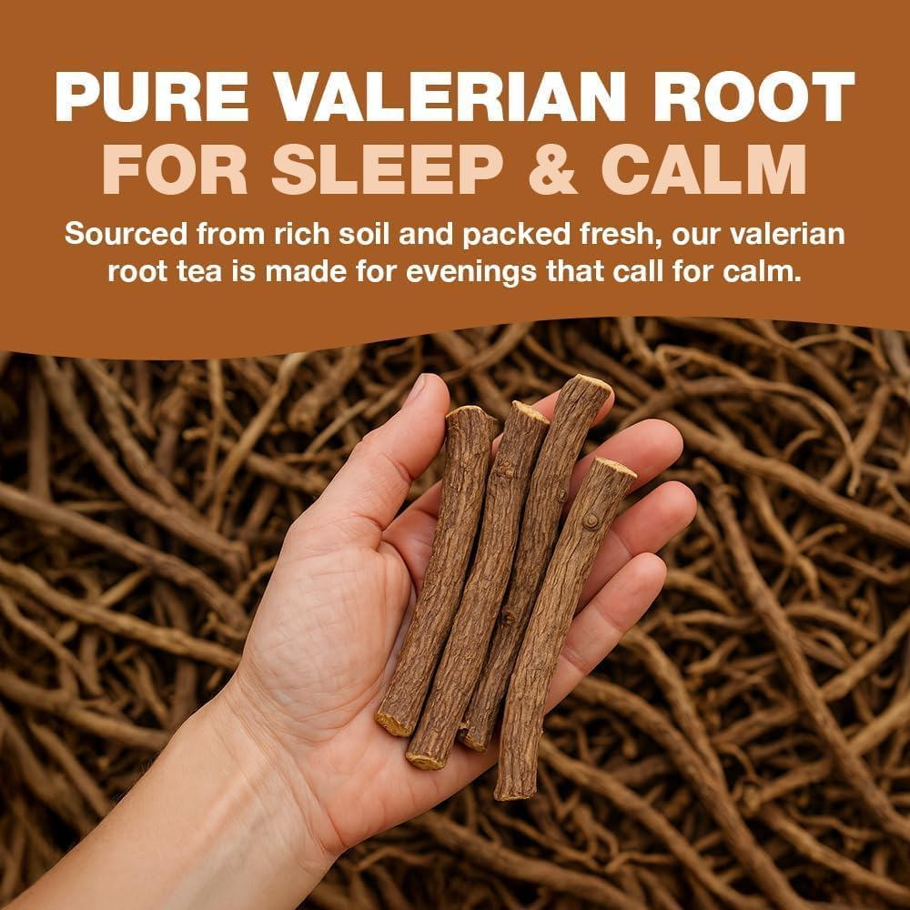 HANDPICK Valerian Root Tea Bags (Valeriana) 50 Count | Non-GMO, Caffeine-Free Herbal Tea