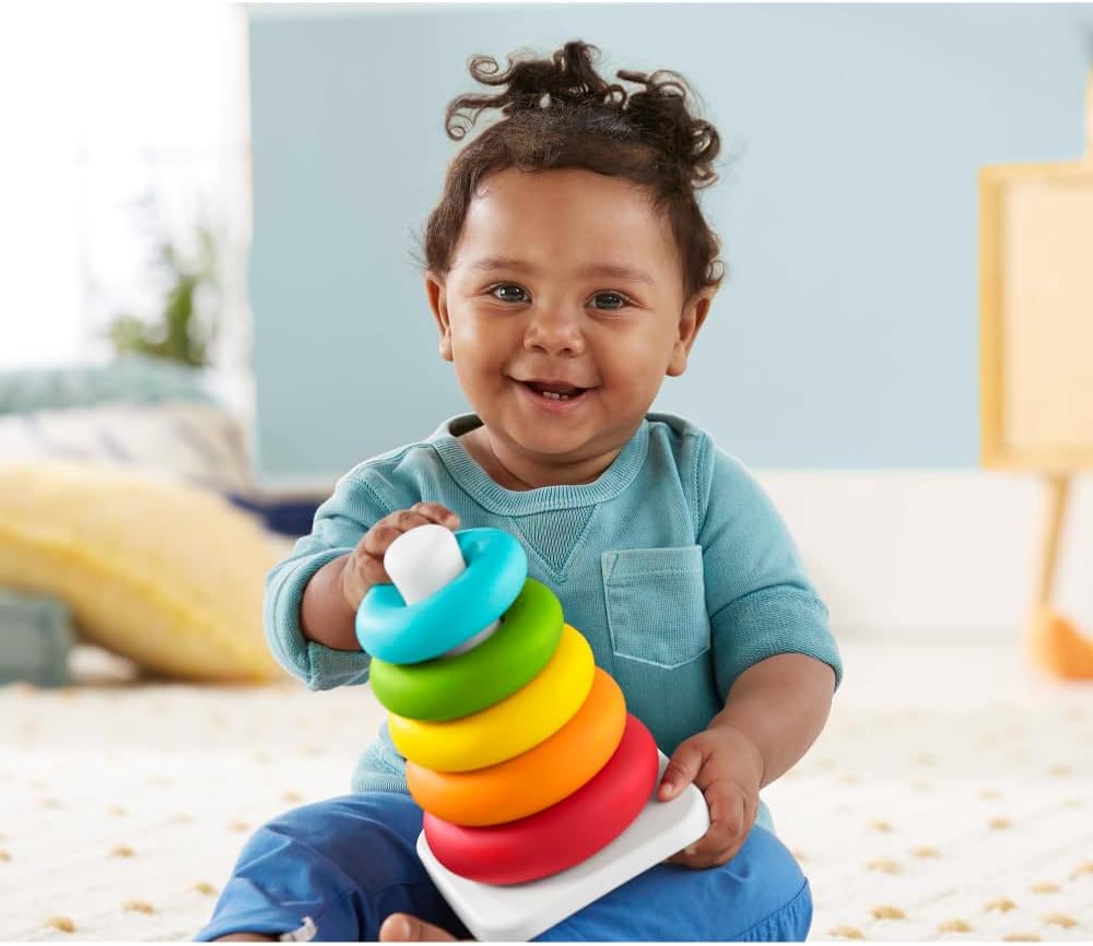 Fisher-Price Rock-a-Stack Baby Toy - Classic Ring Stacking Toy for 6+ Months