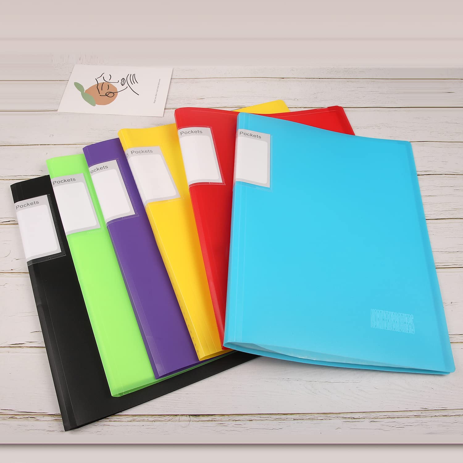 NORTHERN BROTHERS Presentation Display Book - A4 Folder with 30 Clear Pockets | Plastic | 6 Colours Available 4