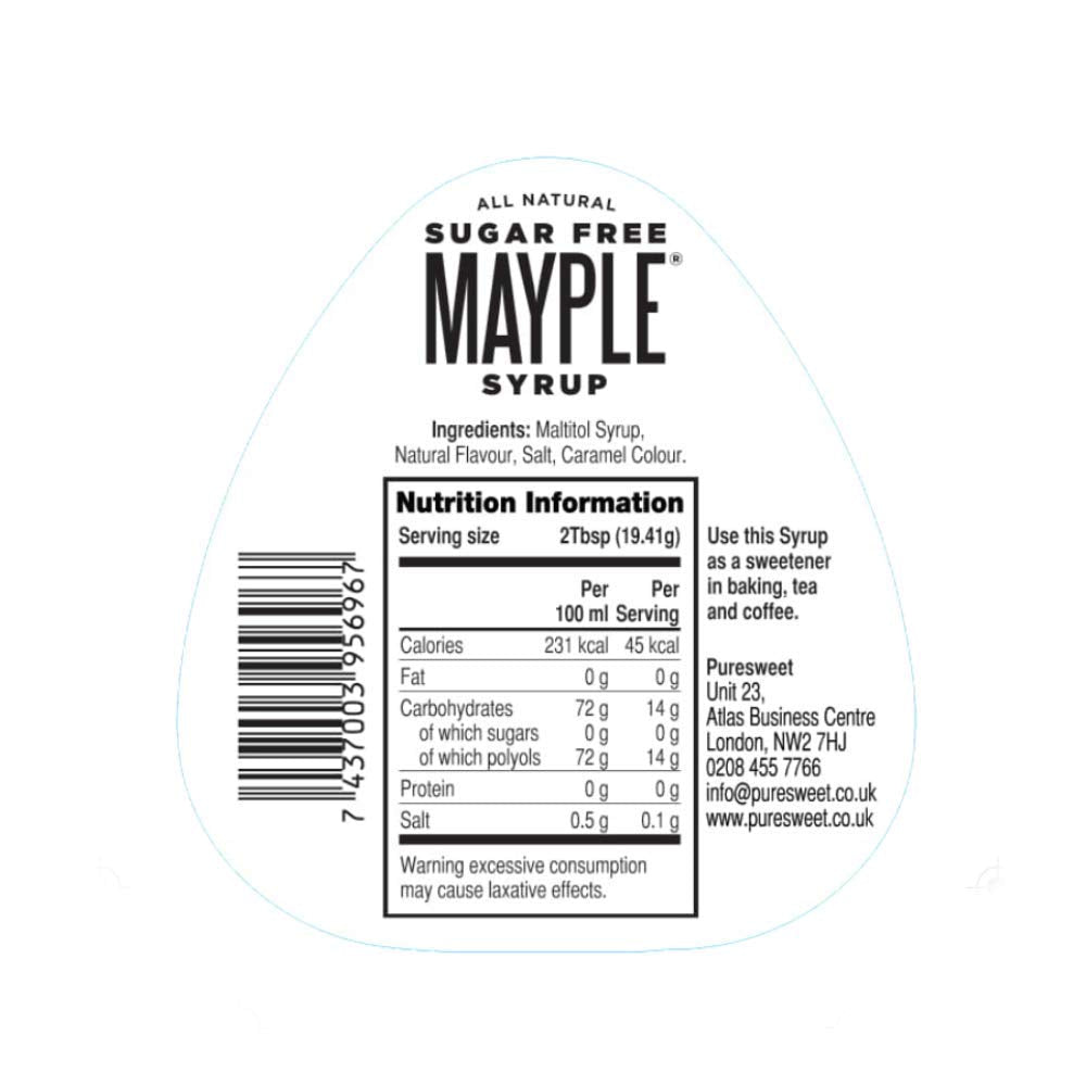Mayple Syrup by Puresweet 355ml - Sugar-Free Natural Maple Syrup Alternative