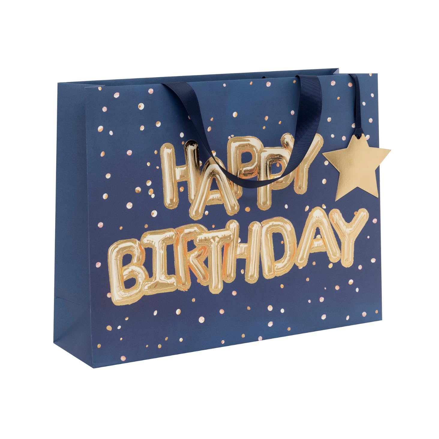 Glick Large Landscape Helium Happy Birthday Blue Gift Bag | 275 x 355 x 100 mm 1