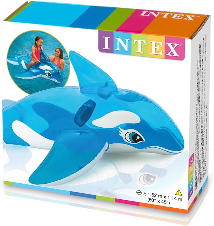 Intex Little Whale Ride-On - 60-Inch Inflatable Pool Toy for Kids 3+ 3