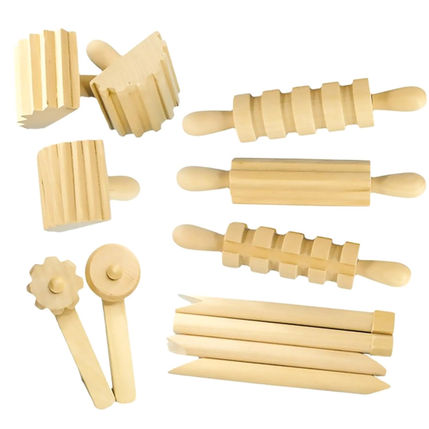 Anthony Peters Wooden Dough Tool Set - 12 Pieces for Modelling & Crafting | Wood Material 1