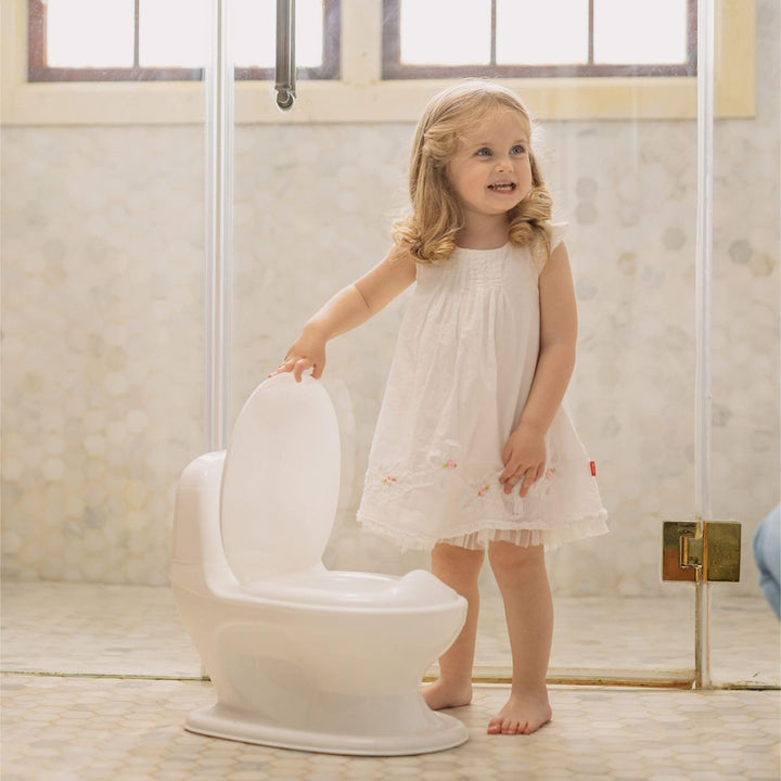 Nuby My Real Mini Size Toilet with Lid and Flush Sound - Realistic Potty Training Toilet for Toddlers