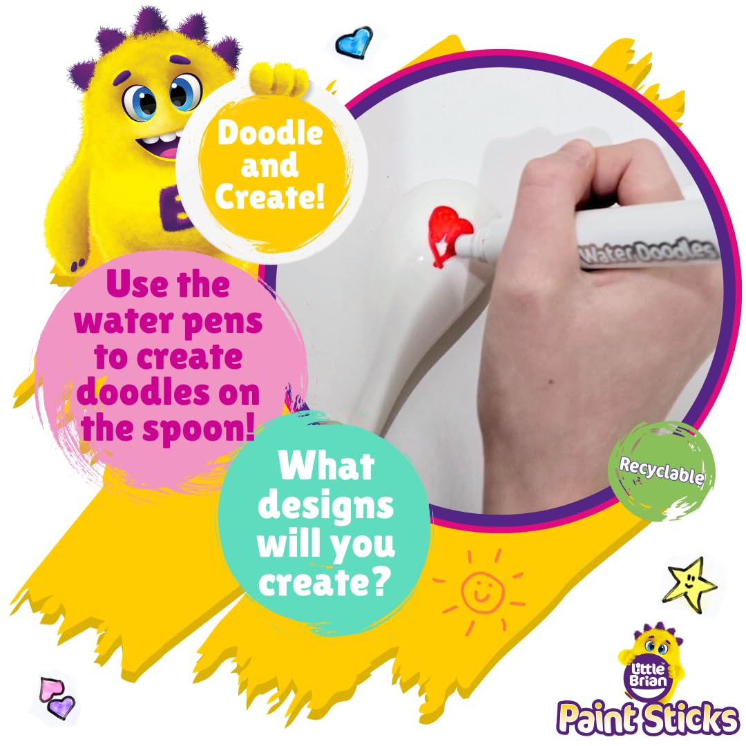 Little Brian Water Doodles - Magic Water Art Playset with 8 Pens & Ceramic Spoon