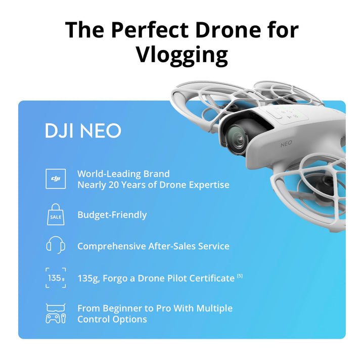 DJI Neo Fly More Combo - 135g Lightweight 4K UHD Camera Drone with Subject Tracking, Palm Takeoff, 3 Batteries & RC-N3 Controller