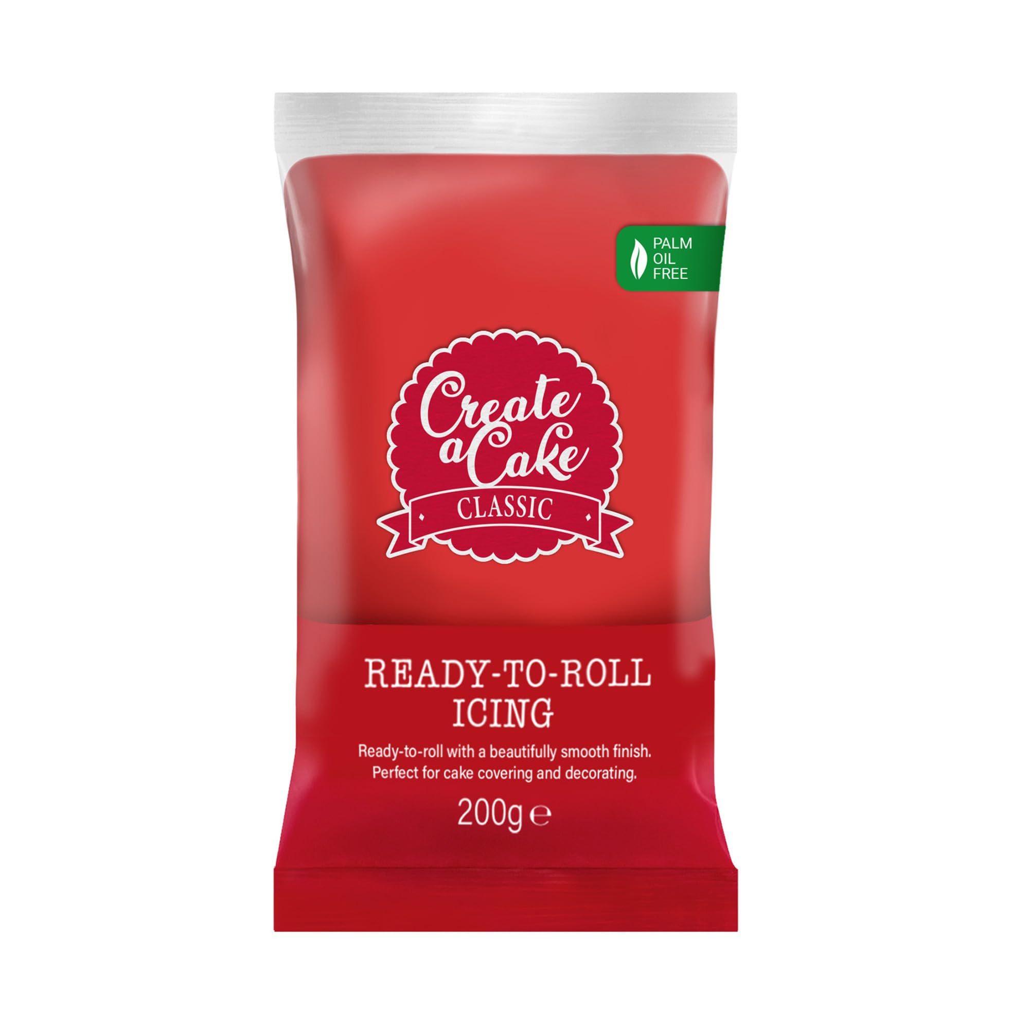 Create A Cake Ready To Roll Icing - Red Fondant Sugar Paste | 200g Palm Free 1