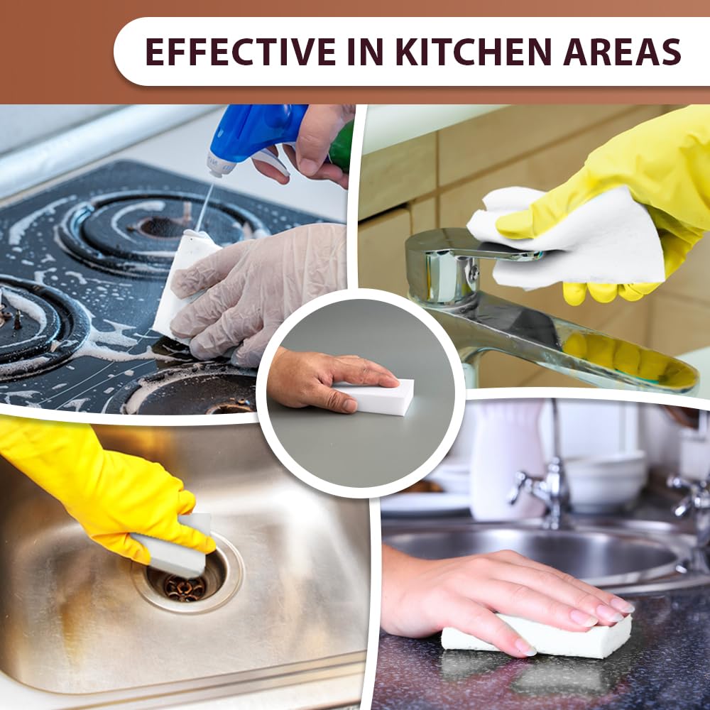 FABRIO Melamin-Reinigungsschwämme zum Radiergummi – 10er-Pack mit 2 dichteren Schwämmen für intensive Reinigung 6