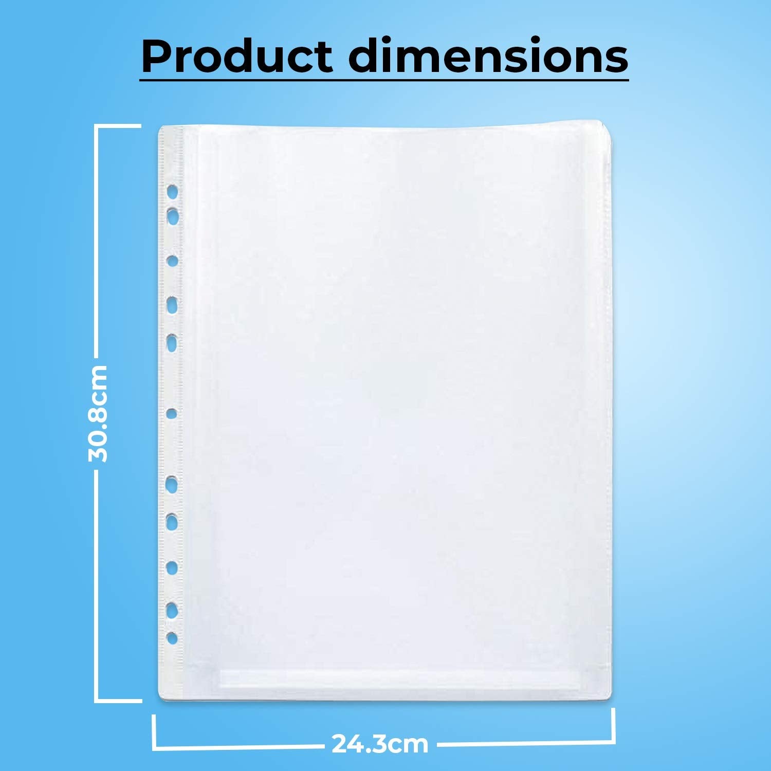 G4GADGET A4 File Pockets - 200 Pack | 50 Micron Polypropylene | 15 Sheet Capacity 6
